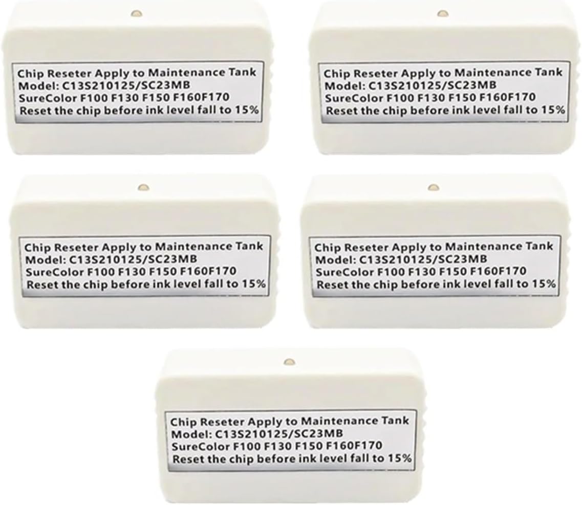 Compatible For Epson SureColor F100 F130 F150 F160 F170 Printer Maintenance Box Resetter C13S210125 S2101 S210125 SC23MB Chip Decoder(5pcs)