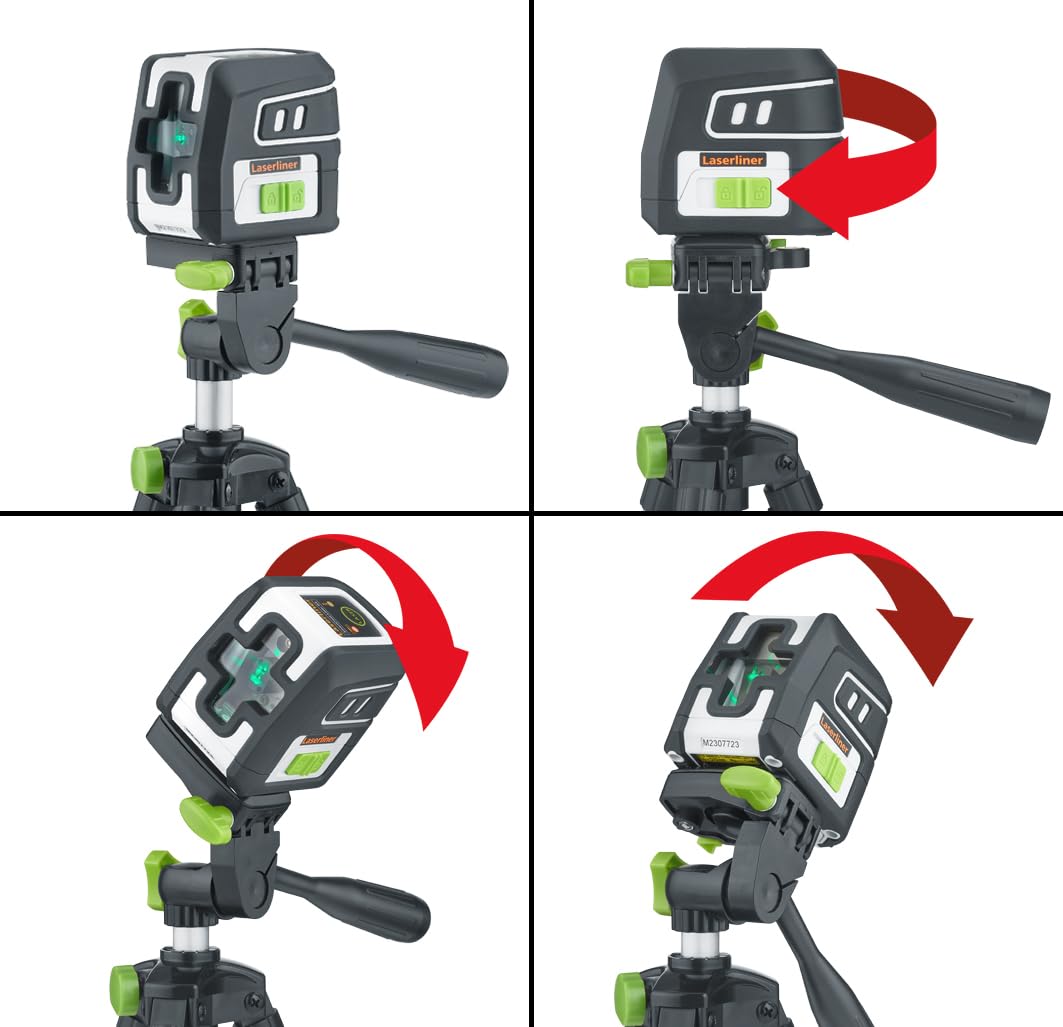 Laserliner Kit SmartCross-Laser GX Work Laser à Lignes Croisées Vert | Trépied de 45 cm, Utilisation Intérieur et Extérieur, Mode Récepteur Portable, Portée de 40 m
