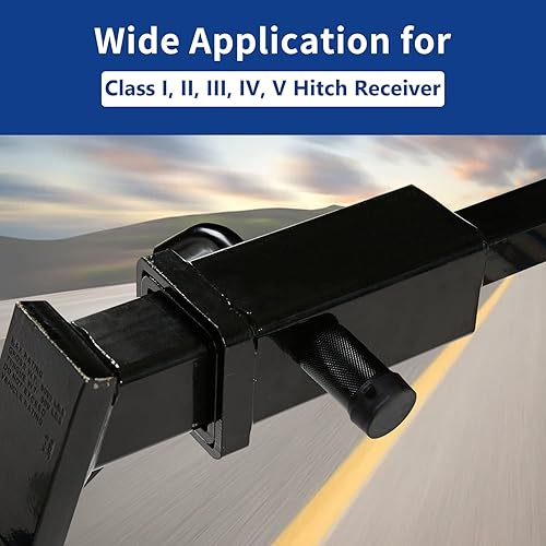 Miniatura 3 de METOWARE Cerraduras de enganche de remolque, pasadores dobles de 12 pulgadas y 58 pulgadas de diámetro para enganches de clase I-IV, bloqueo de