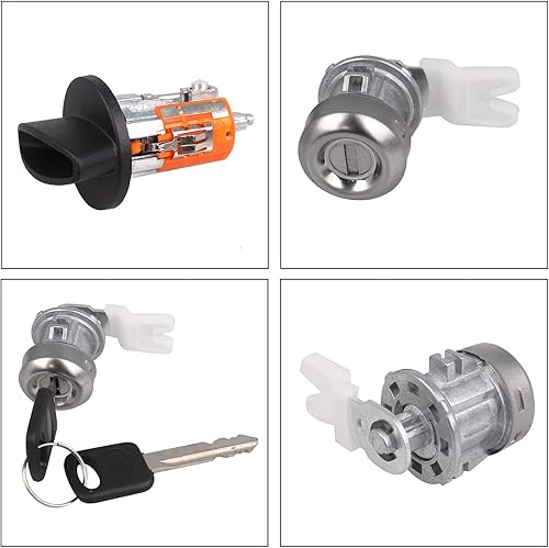 Miniatura 4 de Cilindro de bloqueo del interruptor de ignición y cilindro de bloqueo de puerta Compatible con Ford F150 1997-2003 Ford F250 F350 1997-2007 Ford