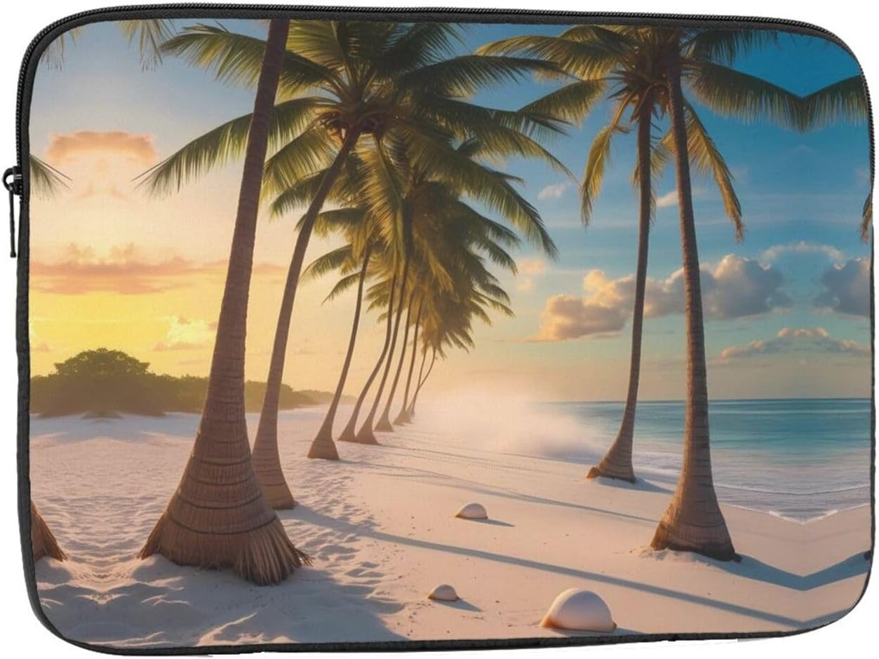 Beach Coconut Trees Printed 15 inch Laptop Case, Business/Office Commuter Laptop Case