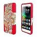 For Huawei Raven LTE H892L ITUFFY 3items: Screen Film+Stylus Pen+Dual Layer Impact Resistance Plastic Cover Soft Rubber KickStand Hybrid Case (Red Silver Orange Paisley)