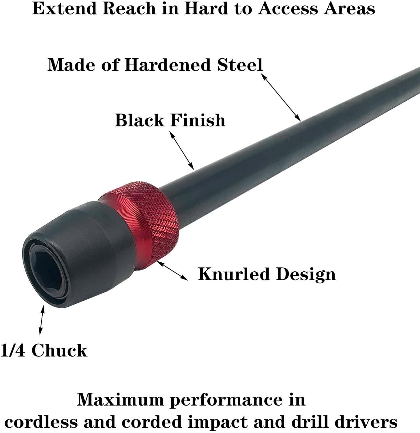 2 Pcs Drill Bit Holder Extension,1/4-Inch Hex Quick Change Bit Holder,12-Inch/300mm Impact Driver Extension,for Extend Reach in Hard to Access Areas