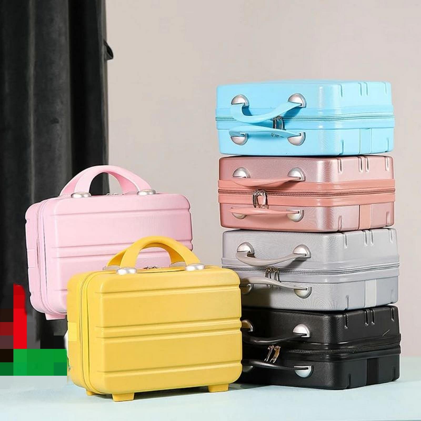 MOGSA Neceser portátil de viaje para mujer, bolsa de cosméticos, color negro