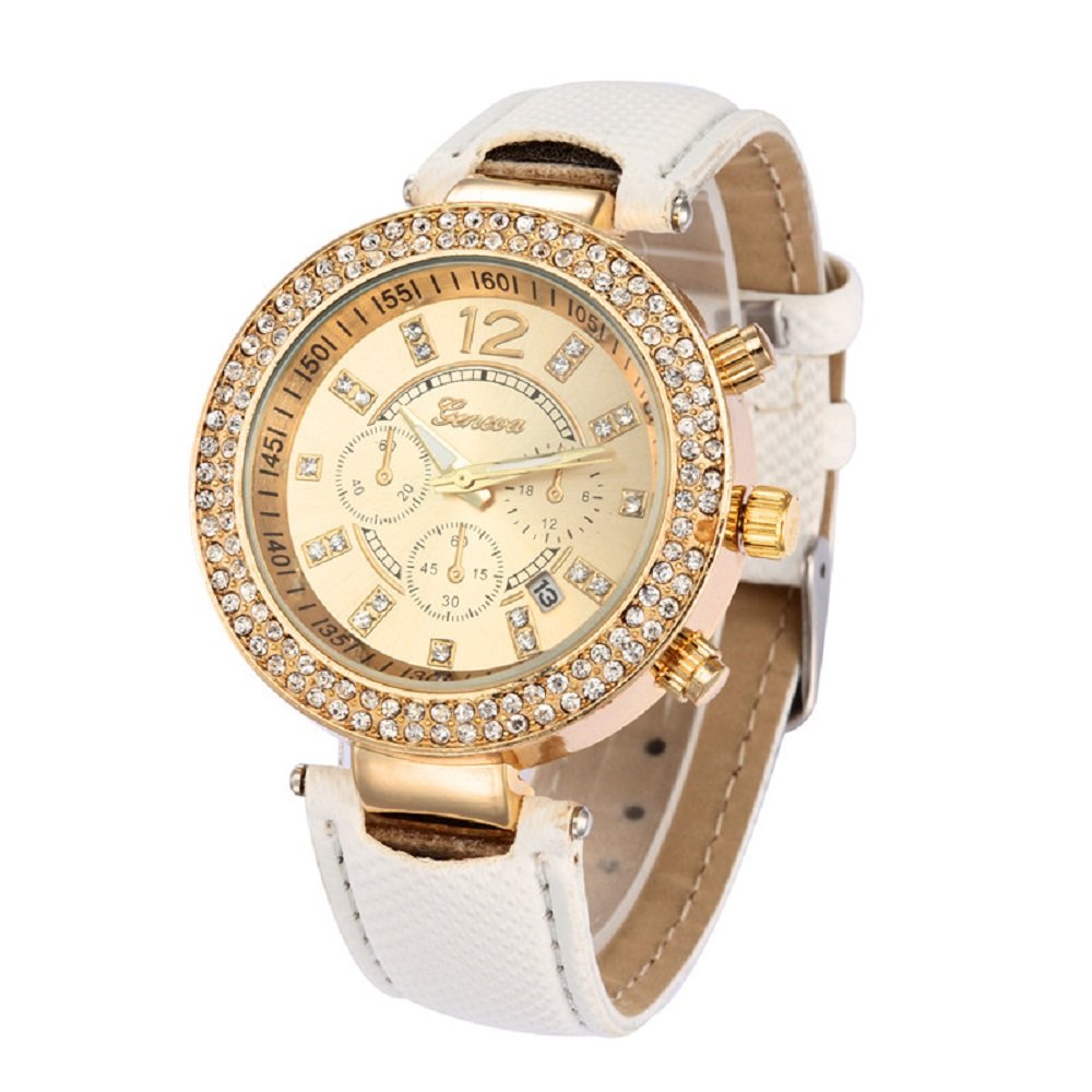 Geneva Platinum Date Display Gold Dial Womens Timepiece - GP-248 (B01LZCK2WG) Amazon Price History, Amazon Price Tracker