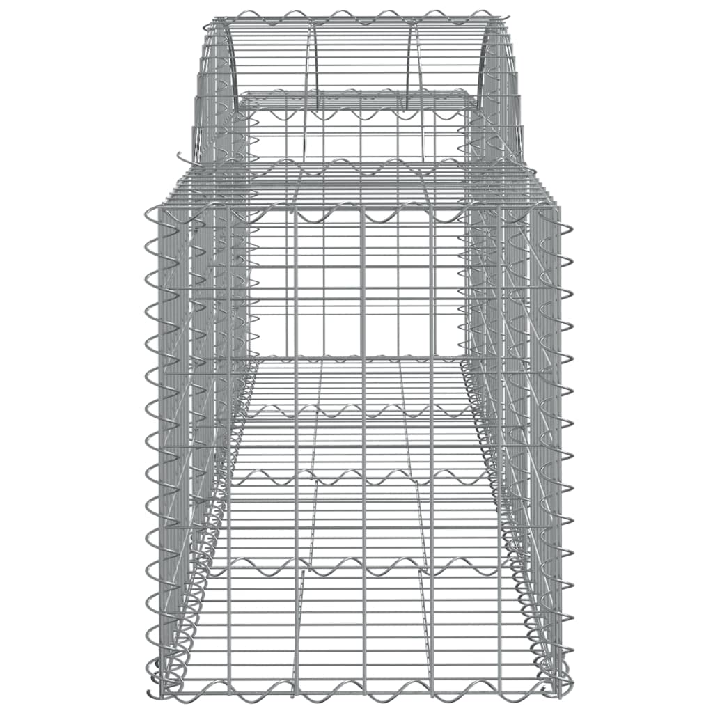 Gaviones con arco alto, 10 unidades, 200 x 50 x 60/80 cm, hierro galvanizado, para barreras de jardín y protección visual, como pared decorativa insonorizada de alambre robusto
