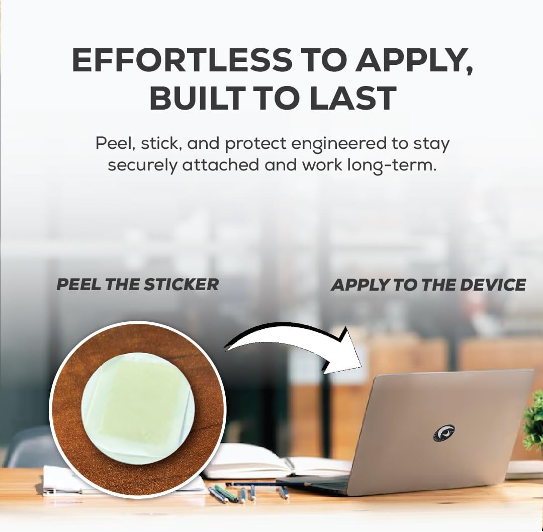 EMF Stickers for Cell Phone- 5G Ready Harmonizer Stickers Proudly Made in USA for Cell Phones, Laptops or Tablets- EMF mega Shield for All Electronic Devices (Silver-Black) - Image 7