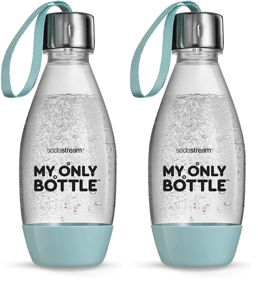 sodastream Bouteille 0,5L pour Machine à Eau Pétillante et Soda | Technologie Snap & Lock à Clipser | Compatible Lave-Vaisselle | Sans BPA | Bleue (Lot de 2)