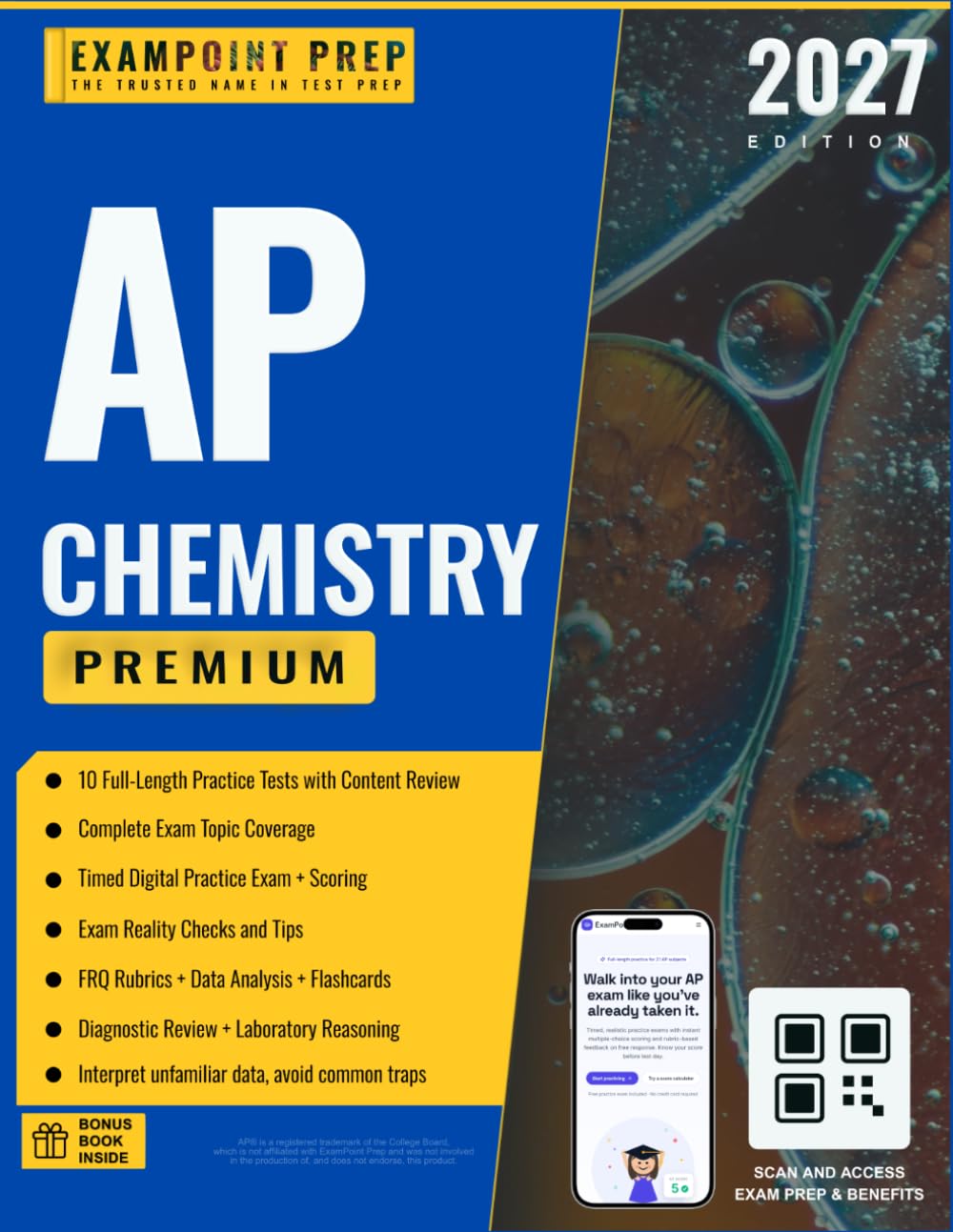 ExamPoint AP Chemistry Premium Prep: 2027 Edition: Comprehensive Study Guide with 10 Full-Length Practice Tests, Data Questions, Laboratory Reasoning, ... with Explanation (Sheldon Review AP Prep)