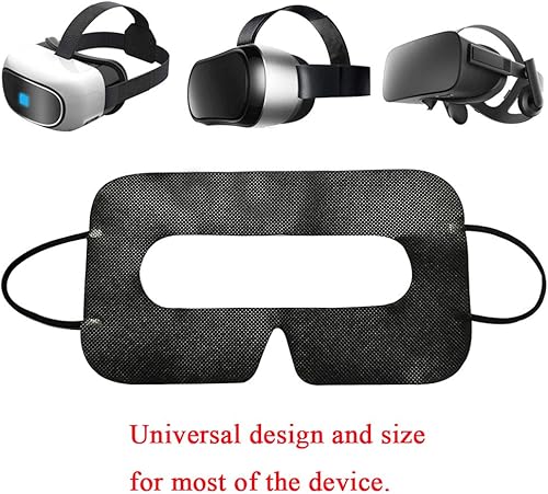 Miniatura 3 de YinQin 100 cubrebocas desechables VR, máscara sanitaria de realidad virtual, cubierta de máscara de ojos VR, máscara universal para VR (negro)