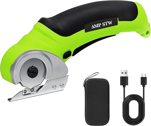 Cordless Electric Fabric Scissors, Power Rotary Cutter,Cardboard Box Heavy Duty Scissor, Rechargeable Sewing Shears, Leather Carpet Plastic Packages Cutter with Blade, 2000mAh, Type-c