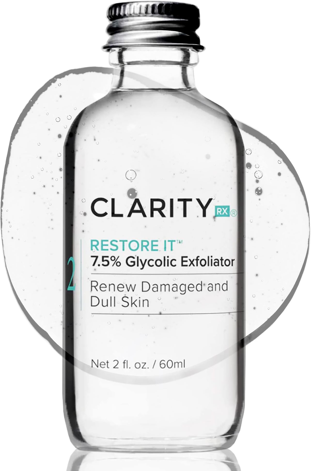 Restore It 7.5% Glycolic Acid Face Serum, Plant Based Exfoliating Treatment, Paraben Free, Natural Skin Care (2 fl oz)