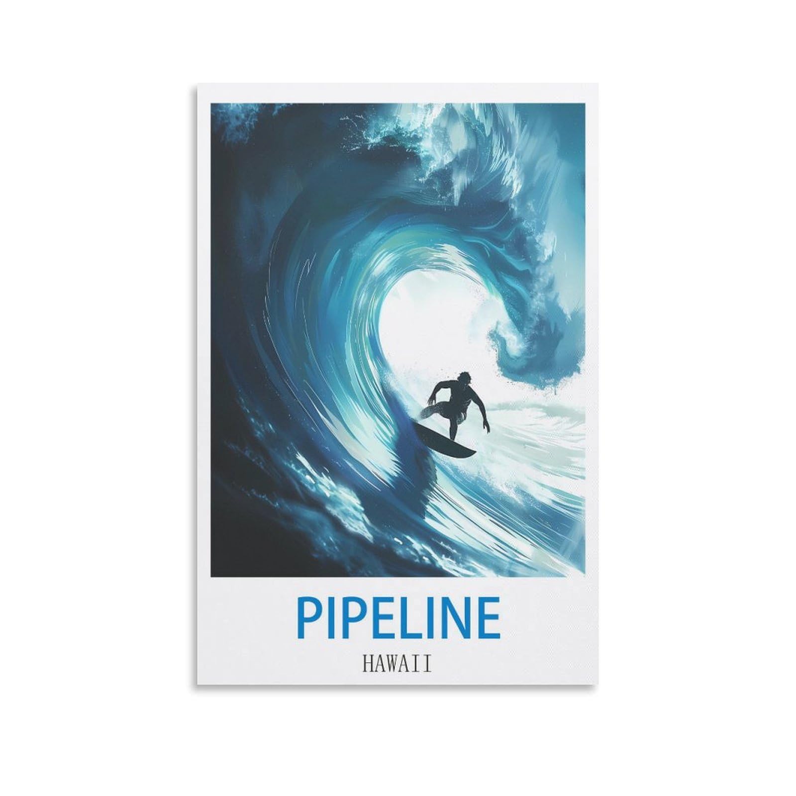Zhilijing Unframe-Style Pipeline Hawaii Vintage Travel Posters Surf 12X18inch(30X45cm) Decorative Painting Canvas Wall Posters And Art Picture Print Modern Family Bedroom Decor Posters