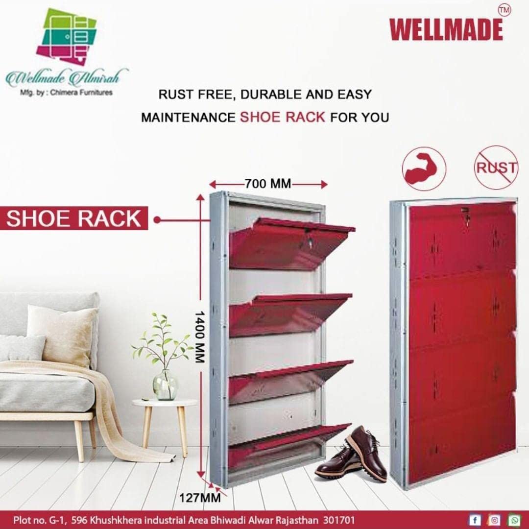 Buy Chimera FURNITURES Metal Shoe Rack Wall ed Shoe Rack Foldable