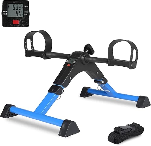 MEETWARM Bicicleta de ejercicio con pedal para personas mayores, brazo de mano, pierna y rodilla, equipo de fitness ajustable, plegable, terapia