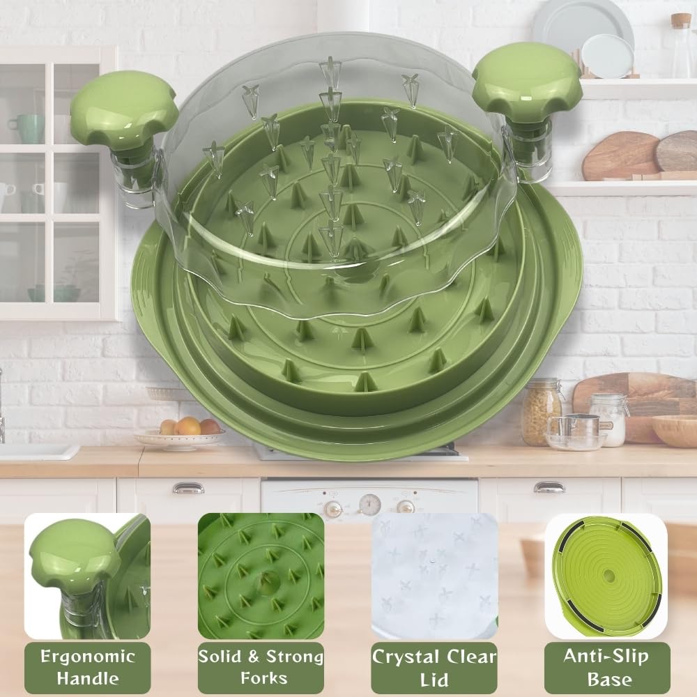 Easy Chicken Shredder Tool Twist Large, Ergonomic Handle Chicken Breast Shredder, BPA Free Meat Shredder & Tenderizer, Meat Tenderizer Tool, Anti-Slip Chicken Grinder With Brush - BBQ Accessories.