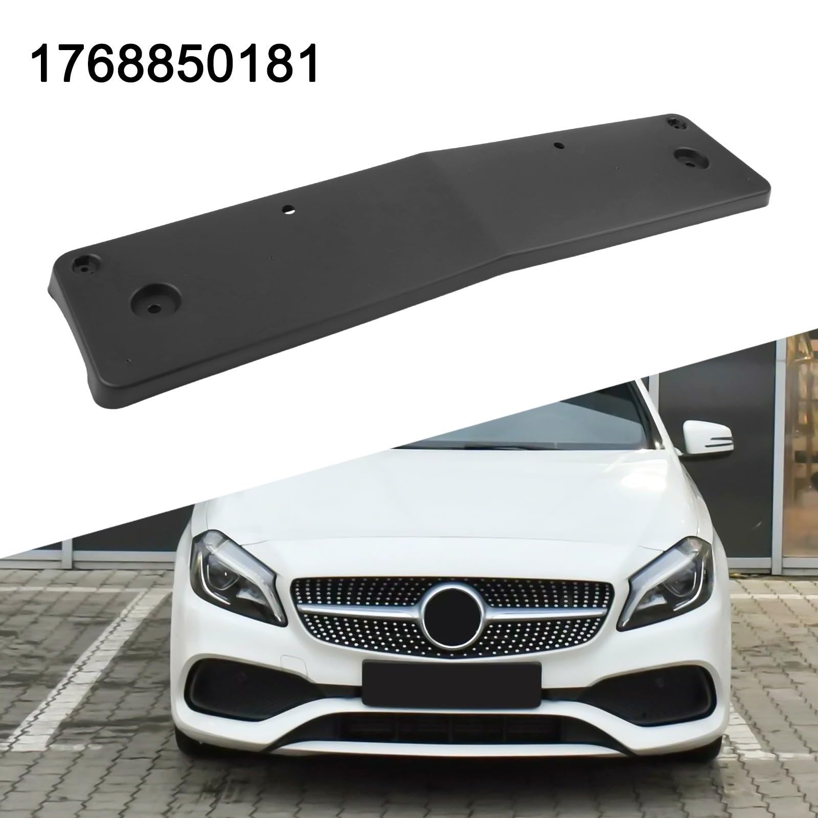 Supporto per targa per tergicristallo anteriore per Mercedes per Benz per Classe A W176 (OEM A1768850181), in plastica ABS, nero