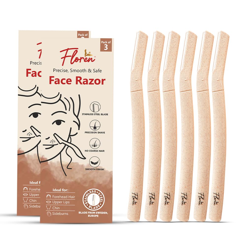Floren Precision Dermaplaning Tool | 3 Face Razors for Smooth, Hair-Free Skin