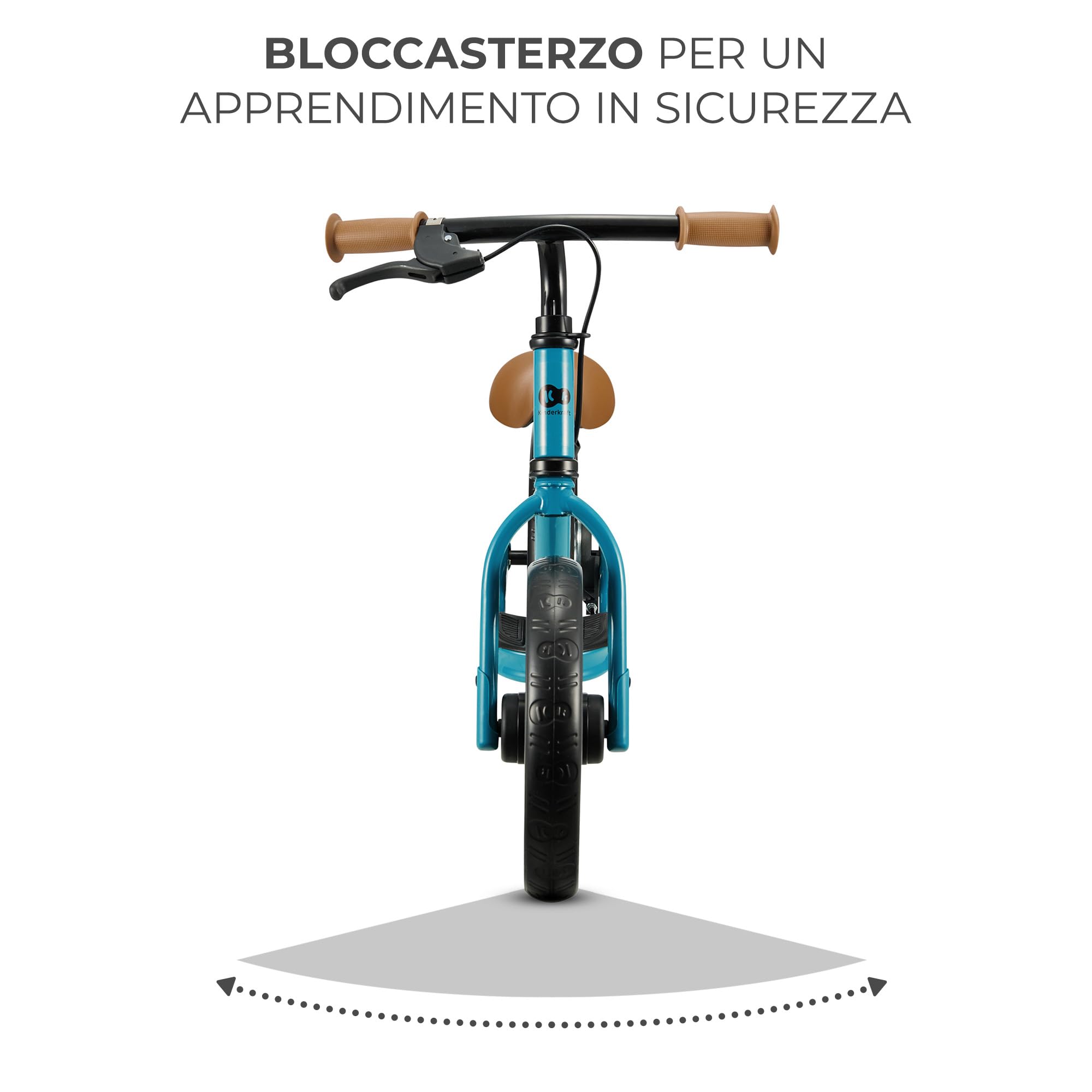 Kinderkraft SPACE2 Bicicletta bambini 3-5 anni, Bici senza pedali, 12 polici ruote, Design sportivo, Regolazione della sella, Montaggio facile, Struttura leggera
