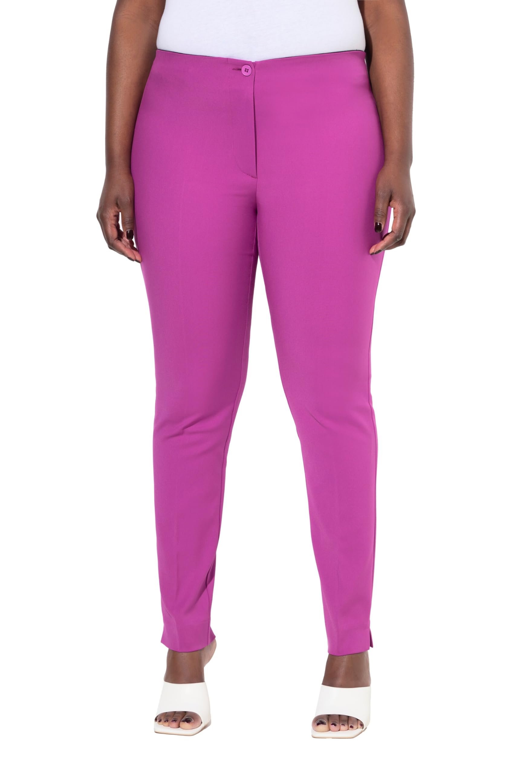 Ulla Popken Damen große Größen Übergrößen Plus Size Bengalinhose Sienna, schmales Bein, Stretch, Elastikbund 820360