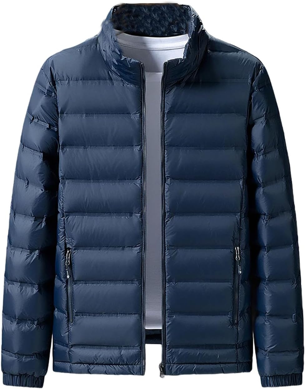 Men's down jacket white duck down thickened coat stand collar casual windbreaker warm coat plus size
