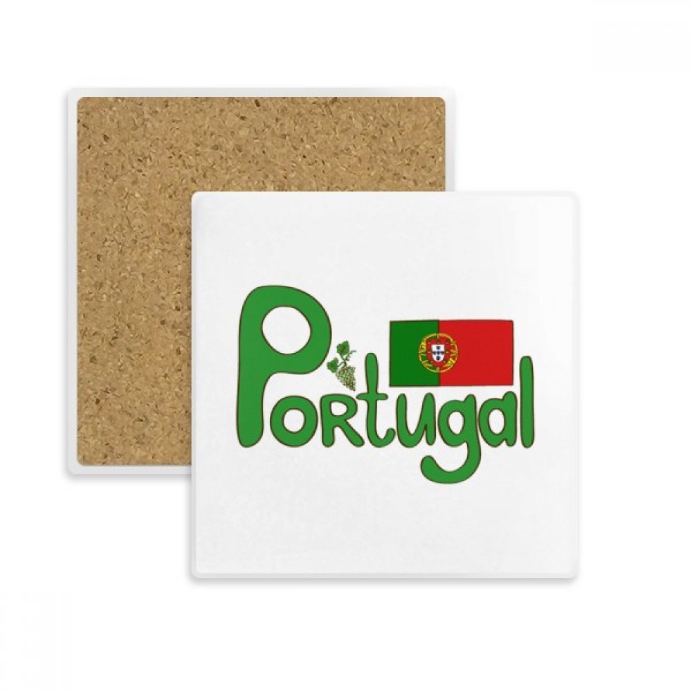 Coaster Portugal dessous de verre pierre absorbante tapis tasse motif carré vert