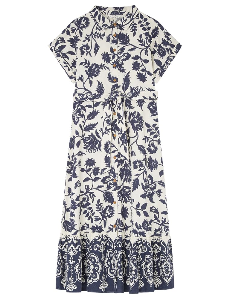 SPRINGFIELD Vestido Midi Camisero Estampado Bicolor Mujer