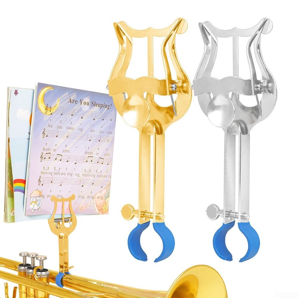Lyre Métallique Clipable Pour Trompette - Support De Partition Pratique Et Léger (48g) Pour Fanfare - 4