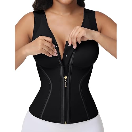 SHAPSHE Waist Trainer Corset for Women Tummy Control Workout Sport Girdle Hourglass Cincher Body Shaper Postpartum with Bra