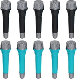 TOYANDONA 10Pieces Kids Microphone Pretend Microphone Toy, Microphones Bulk Fake Microphone Toy Pretend Play Karaoke Props for Boys Girls, Birthday Party Favors Costume Prop