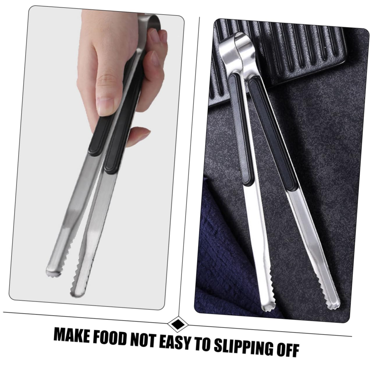 UKCOCO 3 Series Pinzas De Cocina De Inoxidable Antideslizantes Utensilios De Barbacoa Pinzas Multifuncionales Para Asar Y Servir Alimentos 4 Piezas X 3