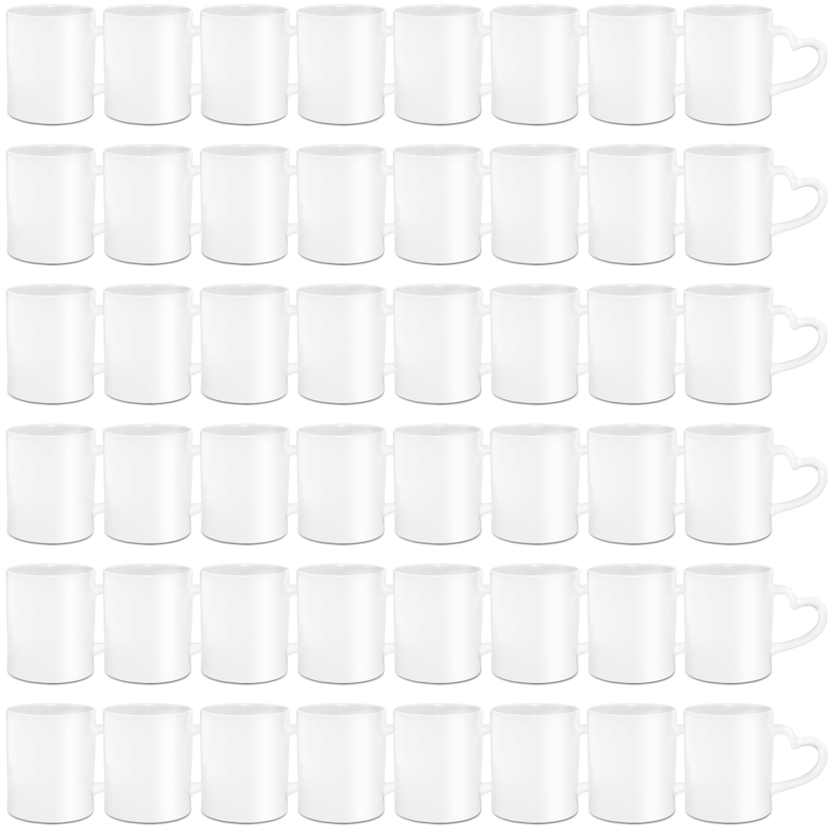 SUBLOVER Set di 48 sublimazione spazi vuoti in ceramica bianca Tazas para tazze da caffè 325 ml sublimazione tazze sfuse per Natale per tazza pressa macchina