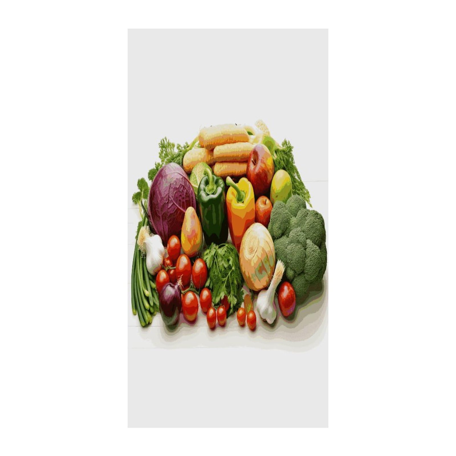 Fekiloot Style Fresh Vegetables And Fruits Door Curtain Room Divider Curtains