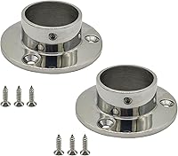 Douzime 90 Degree Boat Handrail Fitting 316 Marine Grade Stainless Steel for 1.5 Inch Tube - Round Base, 2 Pack