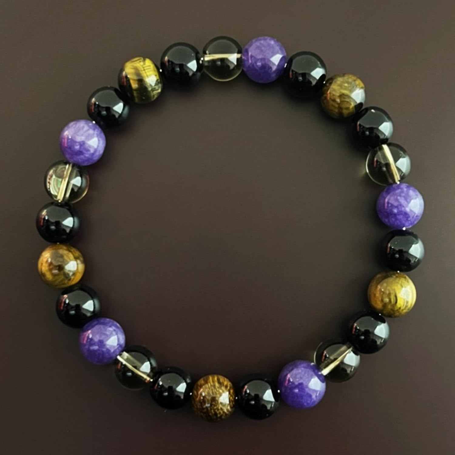 1PC Tiger’s Eye Beaded Bracelet – 8 mm Stretchy Healing Crystal Jewelry for Men …