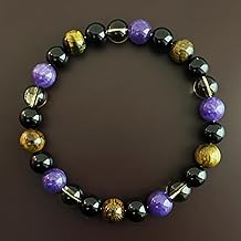 1PC Tiger's Eye Beaded Bracelet – 8 mm Stretchy Healing Crystal Jewelry for Men and Women, Fashion Accessory for Energy Balancing with Gift Box (Purple & Brown)