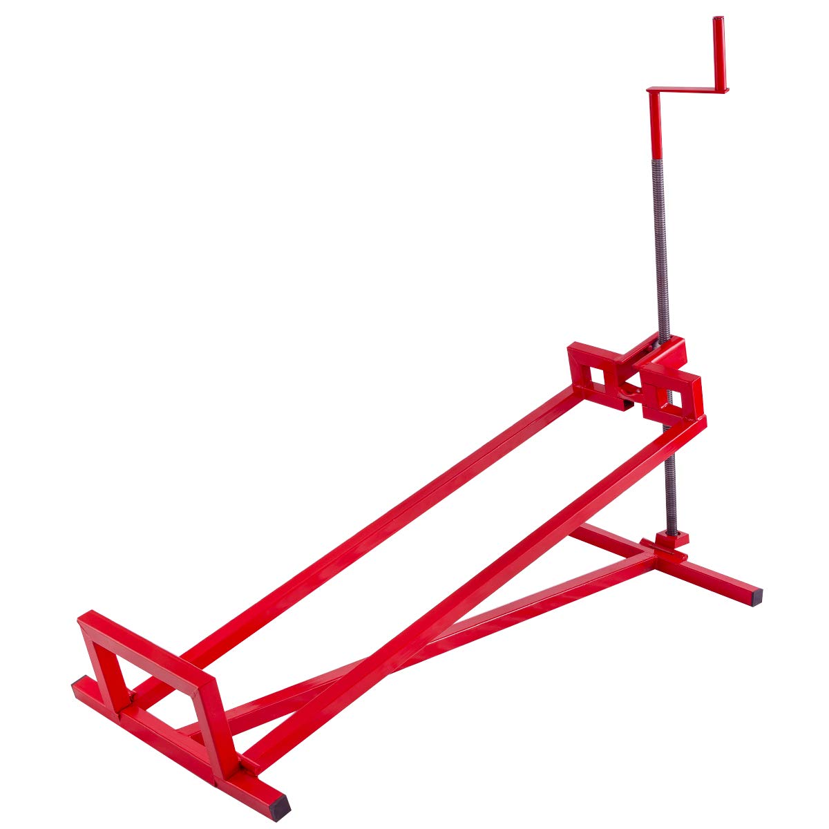 DREAMADE Lève Tracteur Tondeuse à Gazon Dispositif de Levage Autoporteur Charge Maximale 400 KG Hauteur Réglabe Entre 11,5 et 77 CM Support Pliable 115 X 50 X 20 CM Rouge