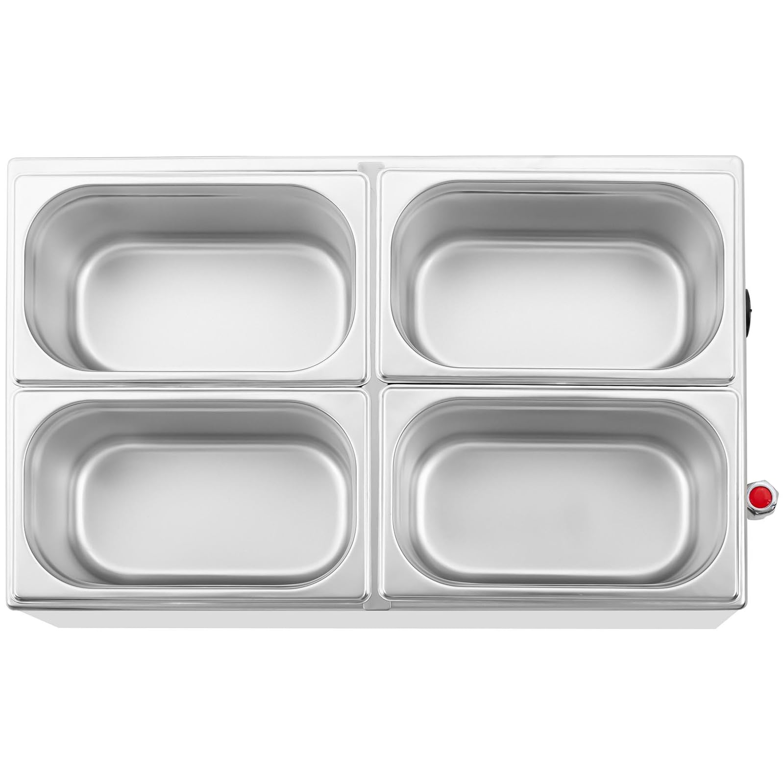 Royal Catering RCBM_GN1/4 Bain Marie 600 W 4 GN 1/4 rubinetto di scarico per bagnomaria scaldavivande