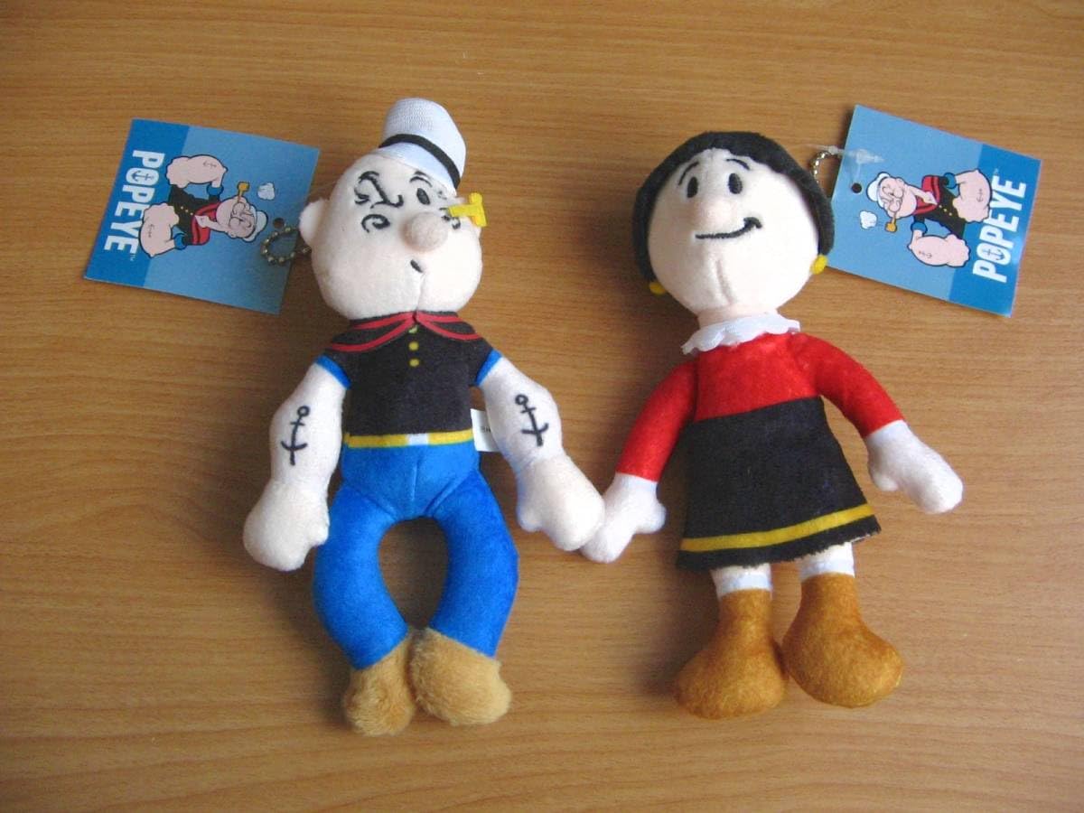 ポパイ、プルート、オリーブのぬいぐるみセット ポパイ