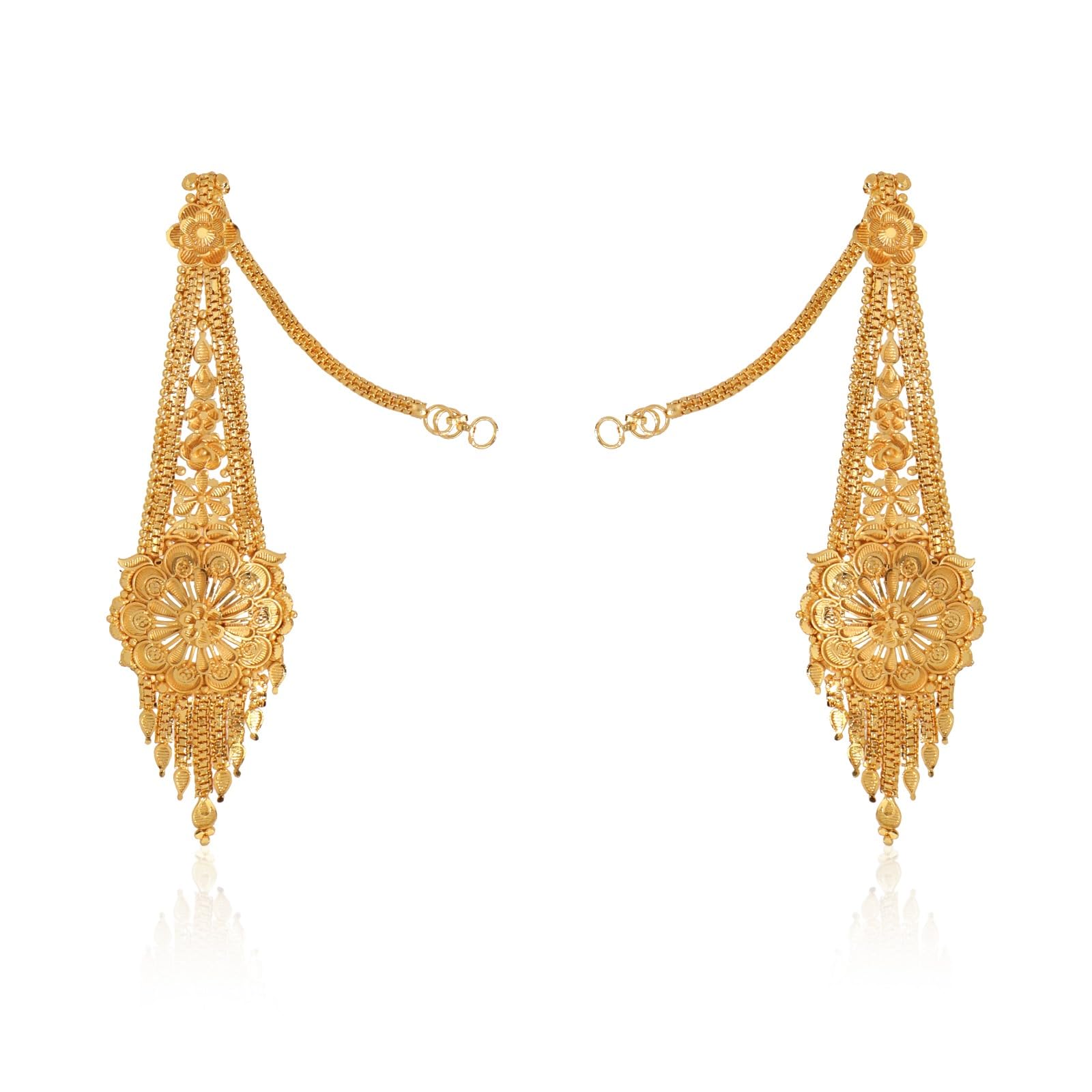 Buruchi Gold Plated Jhumka Earrings for Womens (B09PJFSP7M) Amazon Price History, Amazon Price Tracker