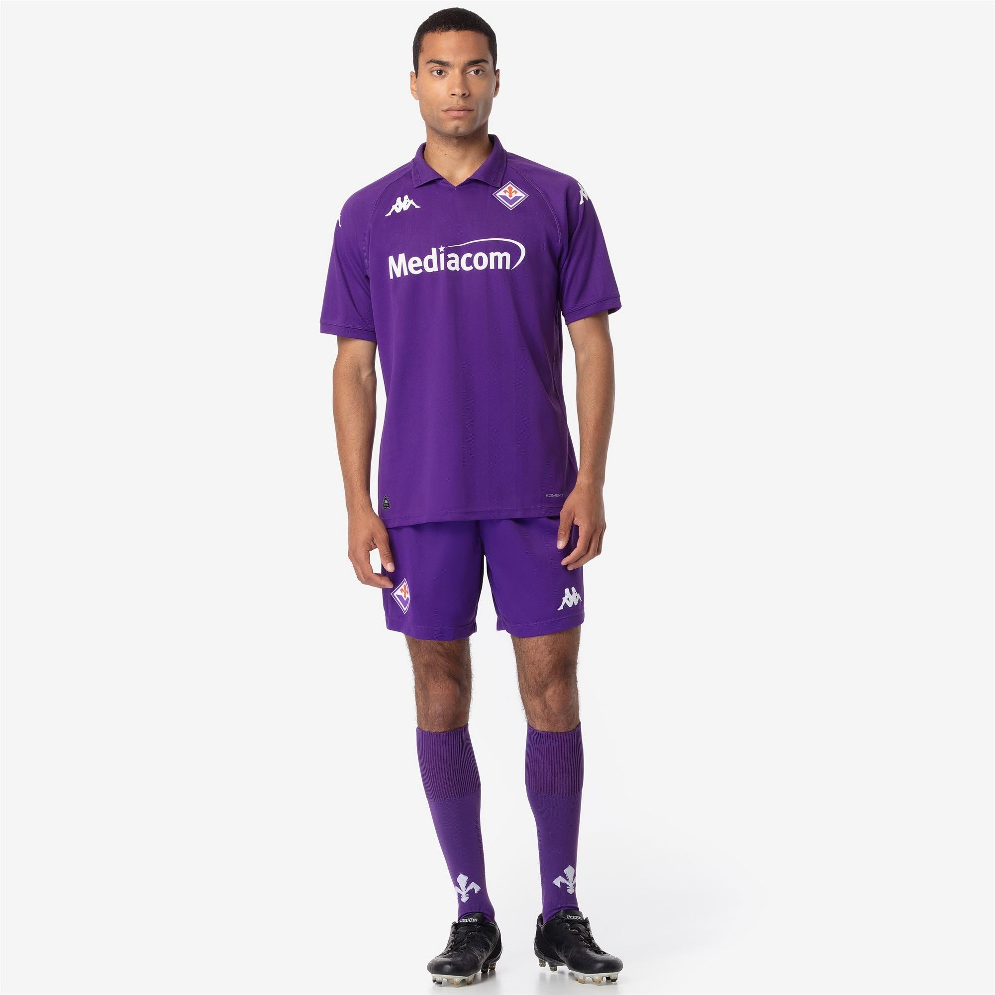 Kappa - T-Shirt, Bambino, Poliestere Riciclato, Calcio, Modello: Kombat 2025 Fiorentina