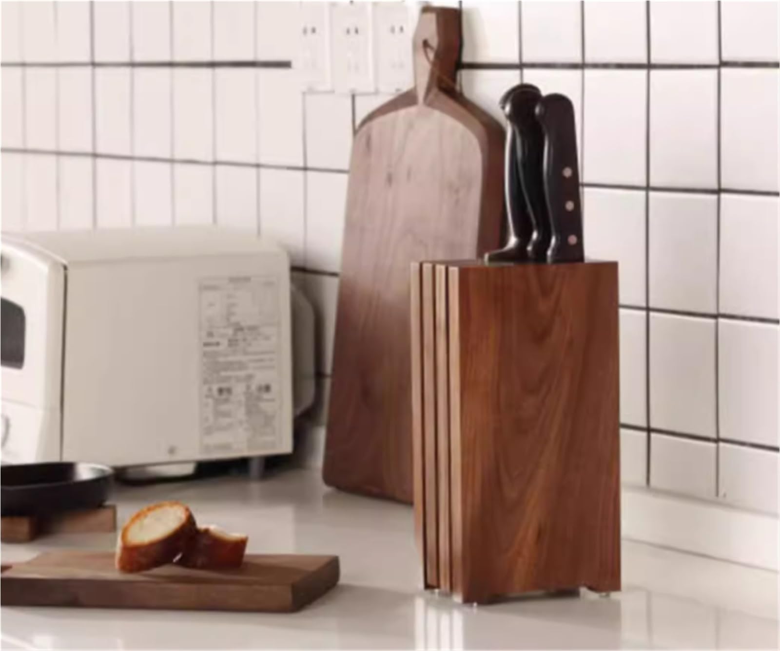 Blok na Noże Bez Noży Retro Drewniany Uchwyt Na Nóż Blok Na Noże O Dużej Pojemności Stojak Do Przechowywania I Umieszczania Noży Kuchennych Uchwyt na Nóż Pusty