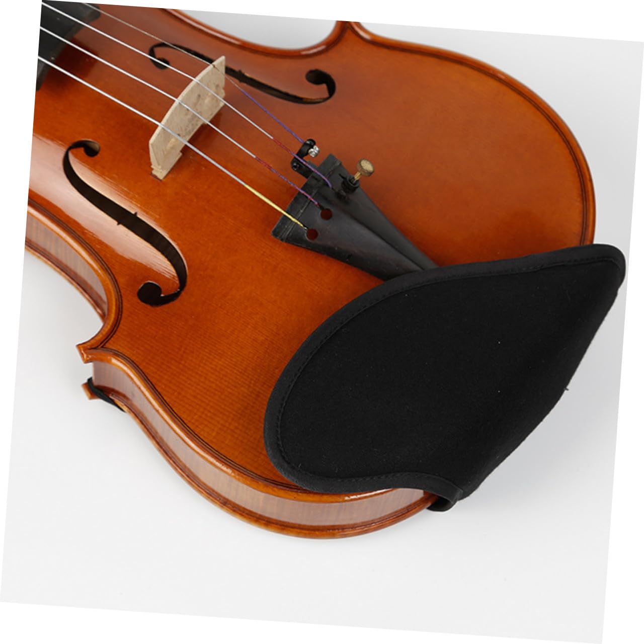 BESPORTBLE Almohadilla de Mentonera para Violín, Cojín de Apoyo Cómodo y Ligero, Tela Afelpada Negra, Adecuado para Tocar y Ensayar