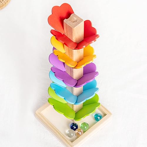 Miniatura 6 de Kit de columpio de música arco iris torre de hoja de educación temprana bloques de juego de bolas rodantes bola de torre de caída juguetes y juegos