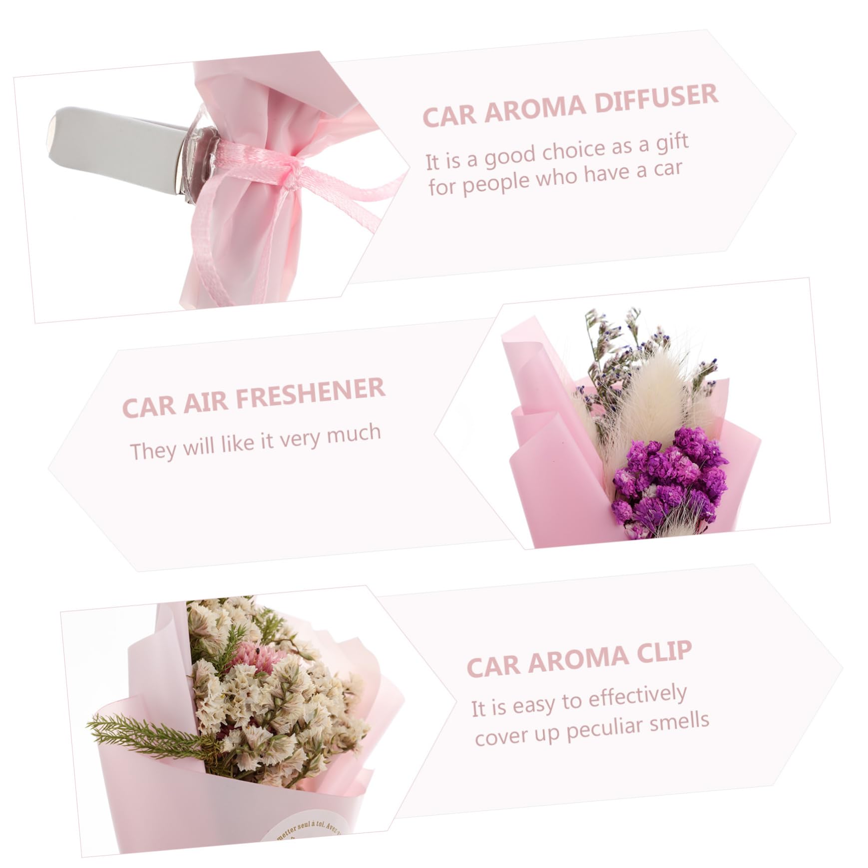 ibasenice 3 Set Di Clip Per Profumo Floreale Per Auto Sfiato Per Profumo Per Auto 2 Pezzi*3
