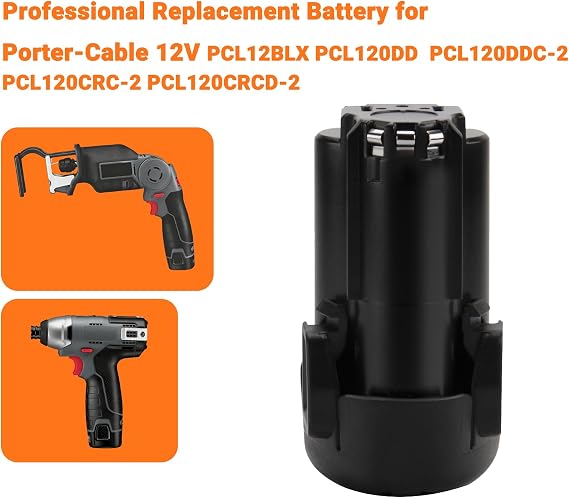 Shentec 2-Pack 4.0Ah 12V Battery Compatible with Porter-Cable PCL12BLX | Li-ion Battery Pack