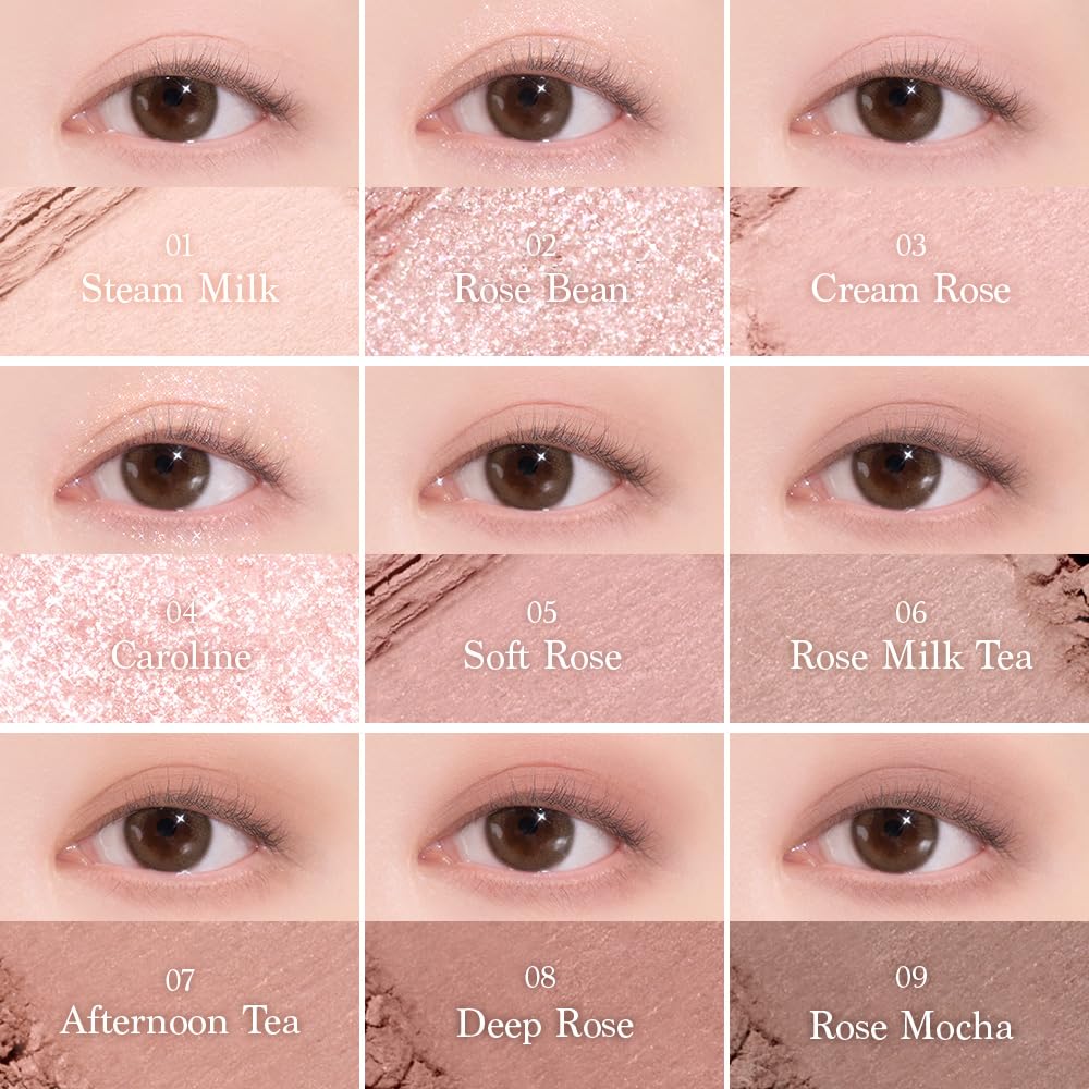 dasique Shadow Palette #27 Rose Milk Tea l 9 Pigmented Eyeshadows Blendable Natural Look l Korean Makeup l Eye shadow palette l Long Lasting Naturing Looking - Image 7