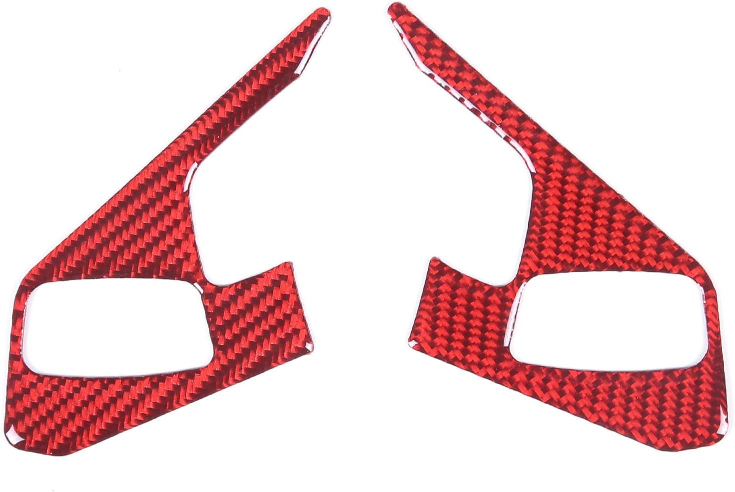 Steering Wheel Button Frame Cover Trim for Chevrolet Corvette C8 Z06 2020-2025 Carbon Fiber Decoration Interior Accessories (A-Red Carbon Fiber)
