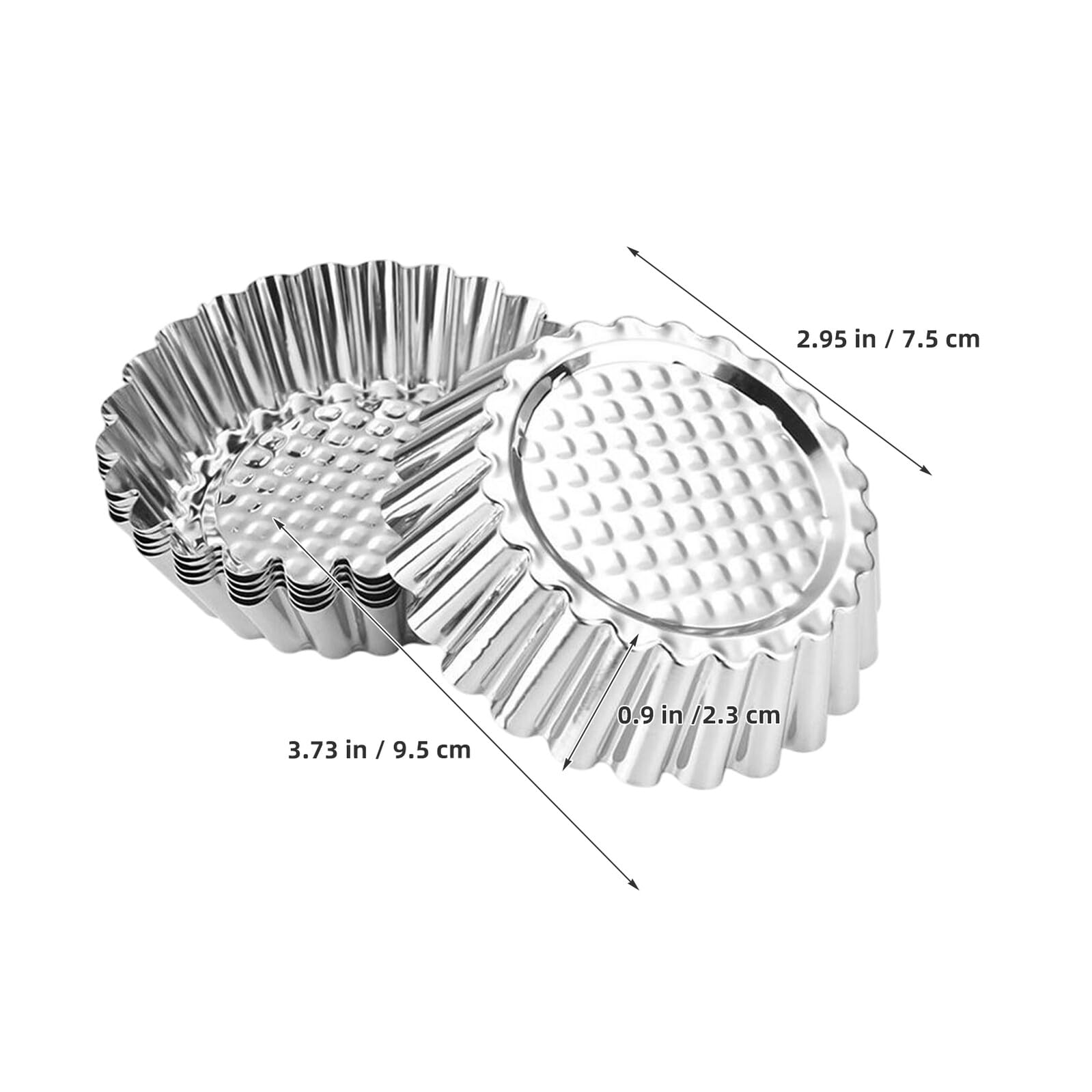 Set 20 Stampi Mini Crostatine in Acciaio Inox Antiderente Teglie per Crostate a Forma di Fiore Diametro 8 CM Pirottini per Cupcake e Dolci Utensili da Forno Riutilizzabili per