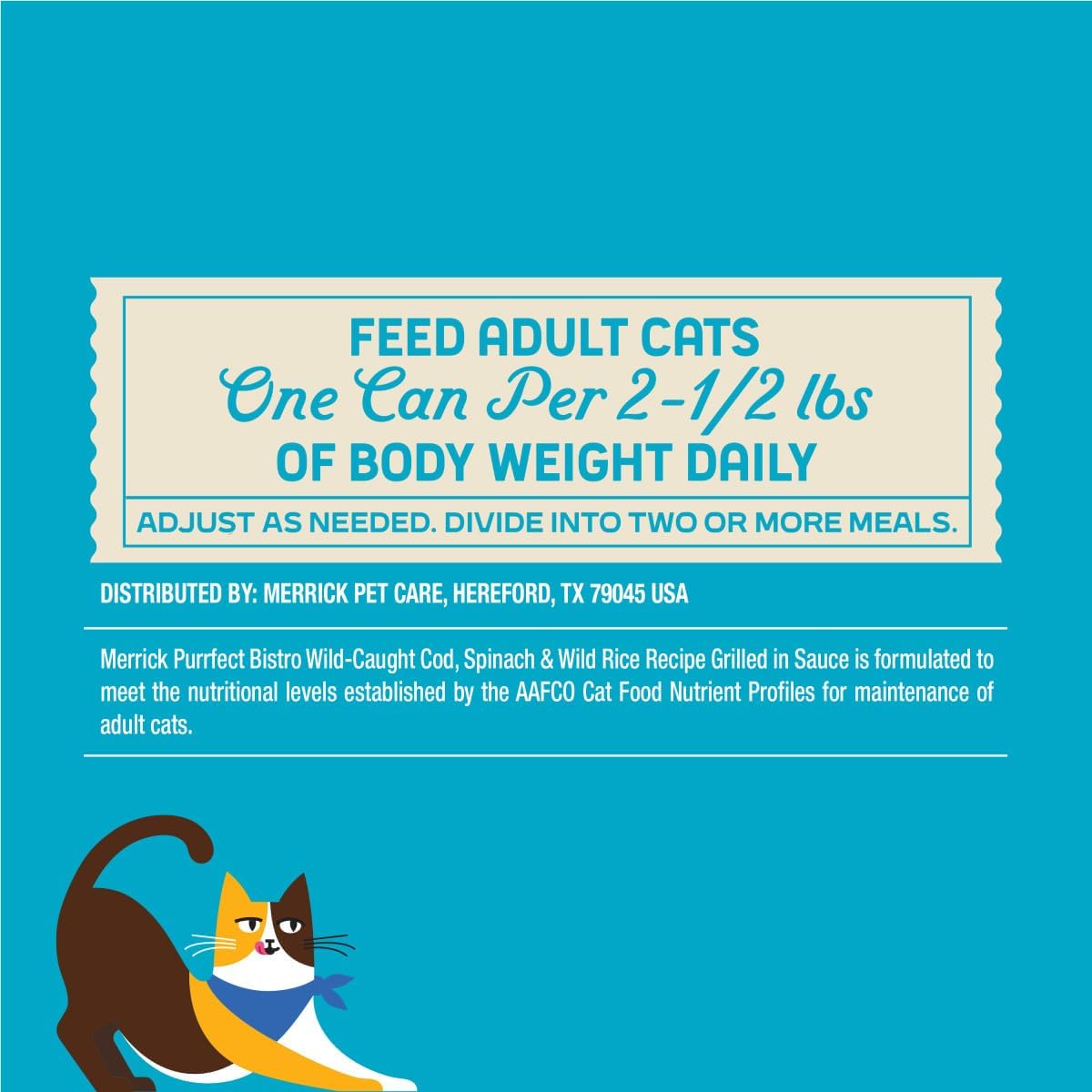 Merrick Purrfect Bistro Wild-Caught Cod, Spinach and Wild Rice Recipe Grilled Natural Wet Cat Food in Gravy, Delicious Premium High Protein Cat Food - (Pack of 24) 3 oz. Cans